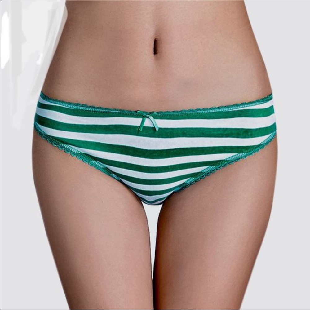 Striped Juicy Cotton Panties - ONE medium pair